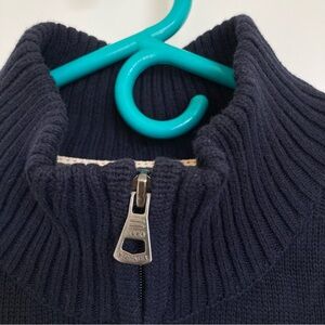 NWT Weatherproof Men Navy 1/4 Zip up Sweater, Size L, 100% Cotton, Made in China